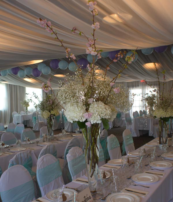 wedding reception in tent in San Pedro, CA