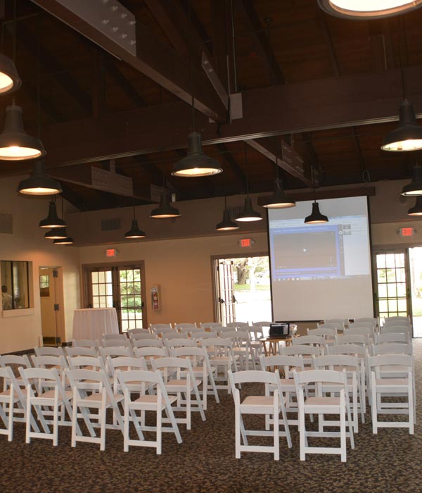 chairs set up for corporate presentation in San Pedro, CA